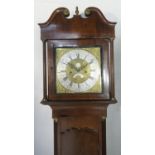 Richard Midgley, Halifax, oak and mahogany 30 hour longcase clock, 12'' brass dial with silvered