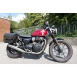 Triumph Bonneville Street Twin 900 motorcycle, Reg. No. DG66 EUC, first registered September 2016, 2