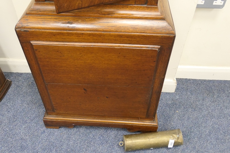 John Winstanley, Holywell (1791-1835), eight day longcase clock, caddy top hood with amboyna panel - Image 9 of 11