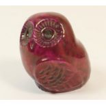 Bernard Moore flambe owl (eyes deficient), marked with initials 'BM', 4.5cm (Viewing is by