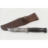 Camillus, United States Navy Mark I combat knife, 12.5cm blade, marked 'Camillus N.Y' and 'U.S.