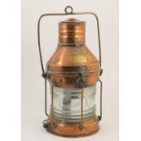 'Meteorite' copper ship's lantern 'Not under Command', numbered 26031, 54cm (Viewing is by