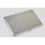 Modern silver cigarette case, London 1960, rectangular form with plain engine turned decoration,