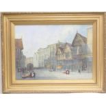 Paul Braddon (1864-1938), Northgate Street, Chester, looking towards the Cross, watercolour, signed,