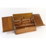 Victorian mahogany stationery box, circa 1900, slope front opening to reveal a comparted interior