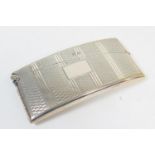 George V silver calling card case, Birmingham 1927, curvex form with engine turned decoration and