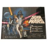 Star Wars (1977) Academy Awards quad film poster, with artwork by Tom Chantrell, printed in