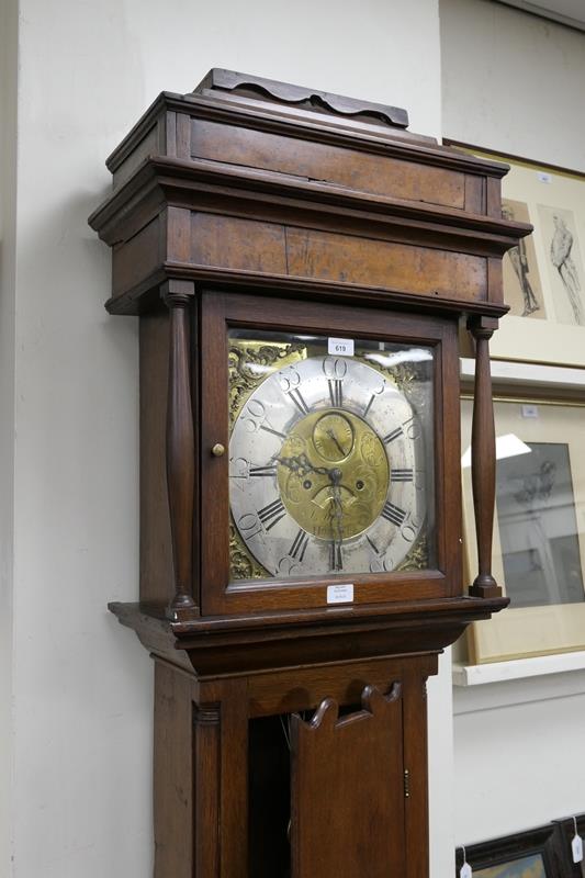 John Winstanley, Holywell (1791-1835), eight day longcase clock, caddy top hood with amboyna panel - Image 3 of 11