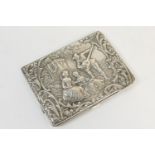 Late Victorian silver aide memoire, Birmingham 1899, rectangular form repousse decorated with a