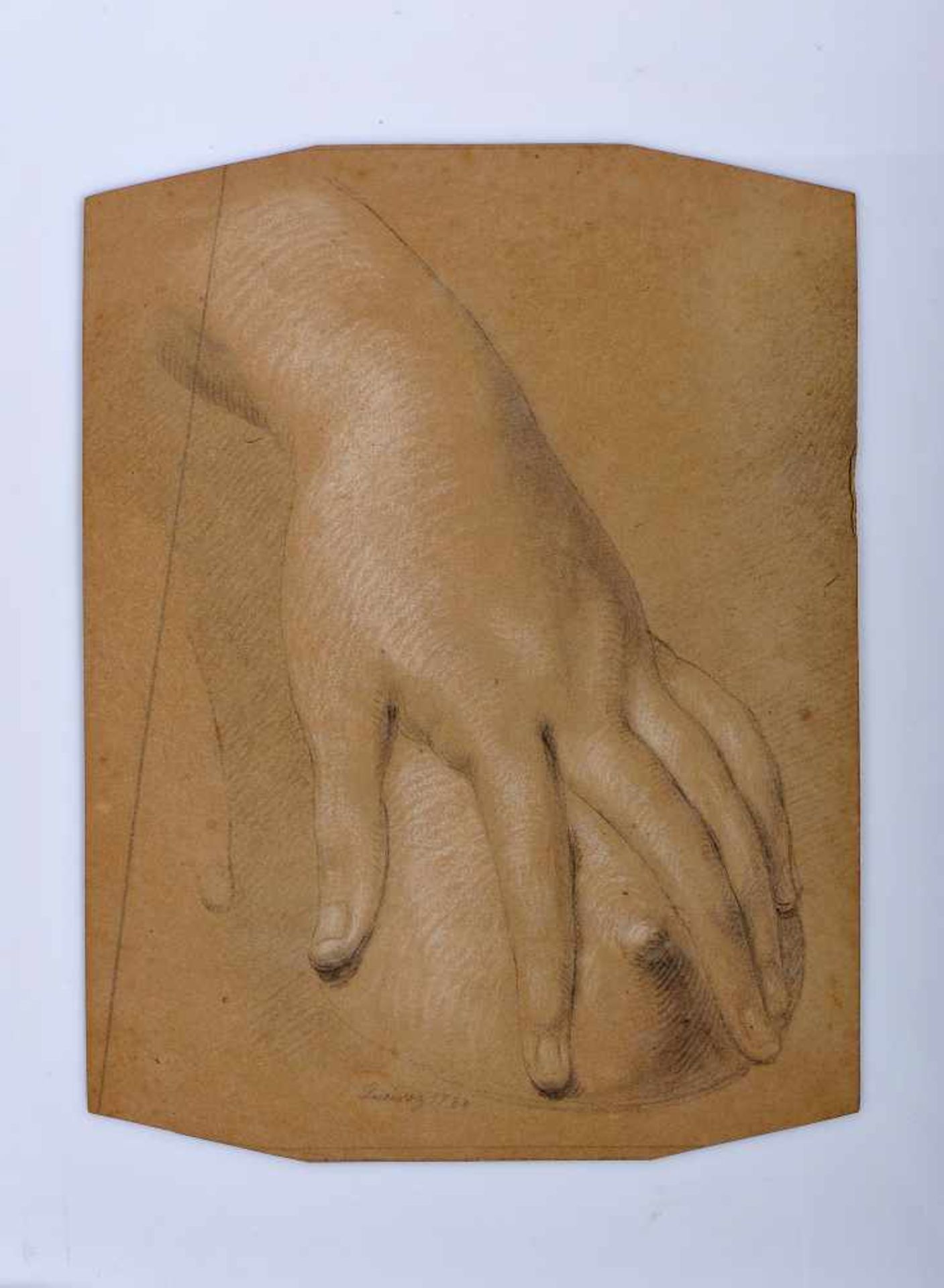 Study of a hand on a female breast