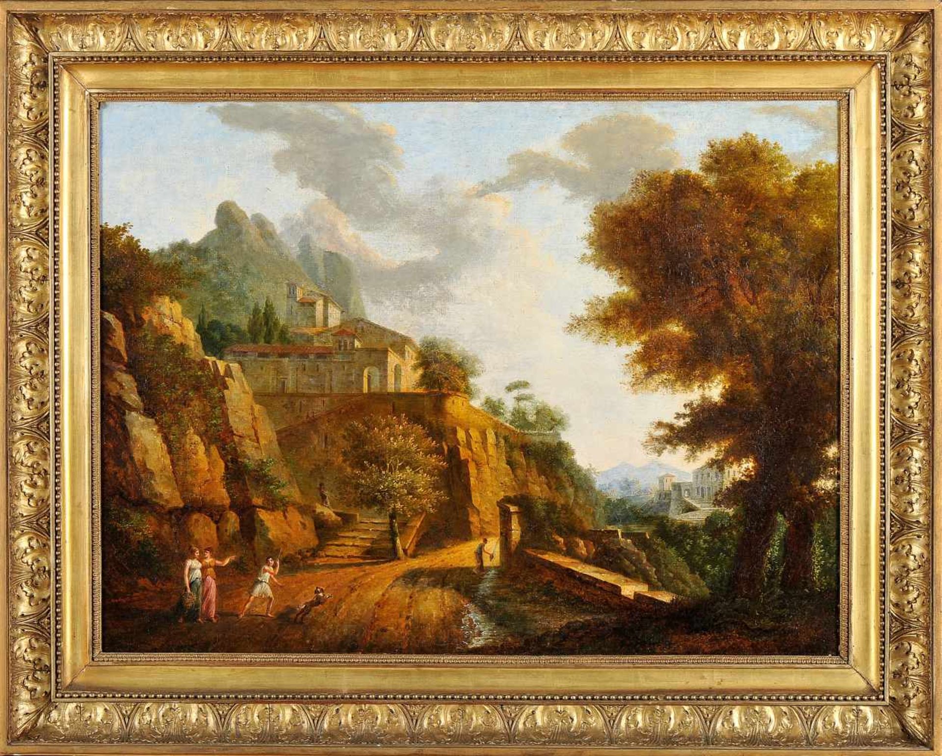 Landscape with figures and houses
