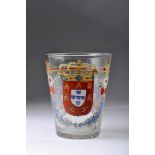 A GobletA Goblet, painted glass probably from the Royal Glass Factory of Marinha Grande,
