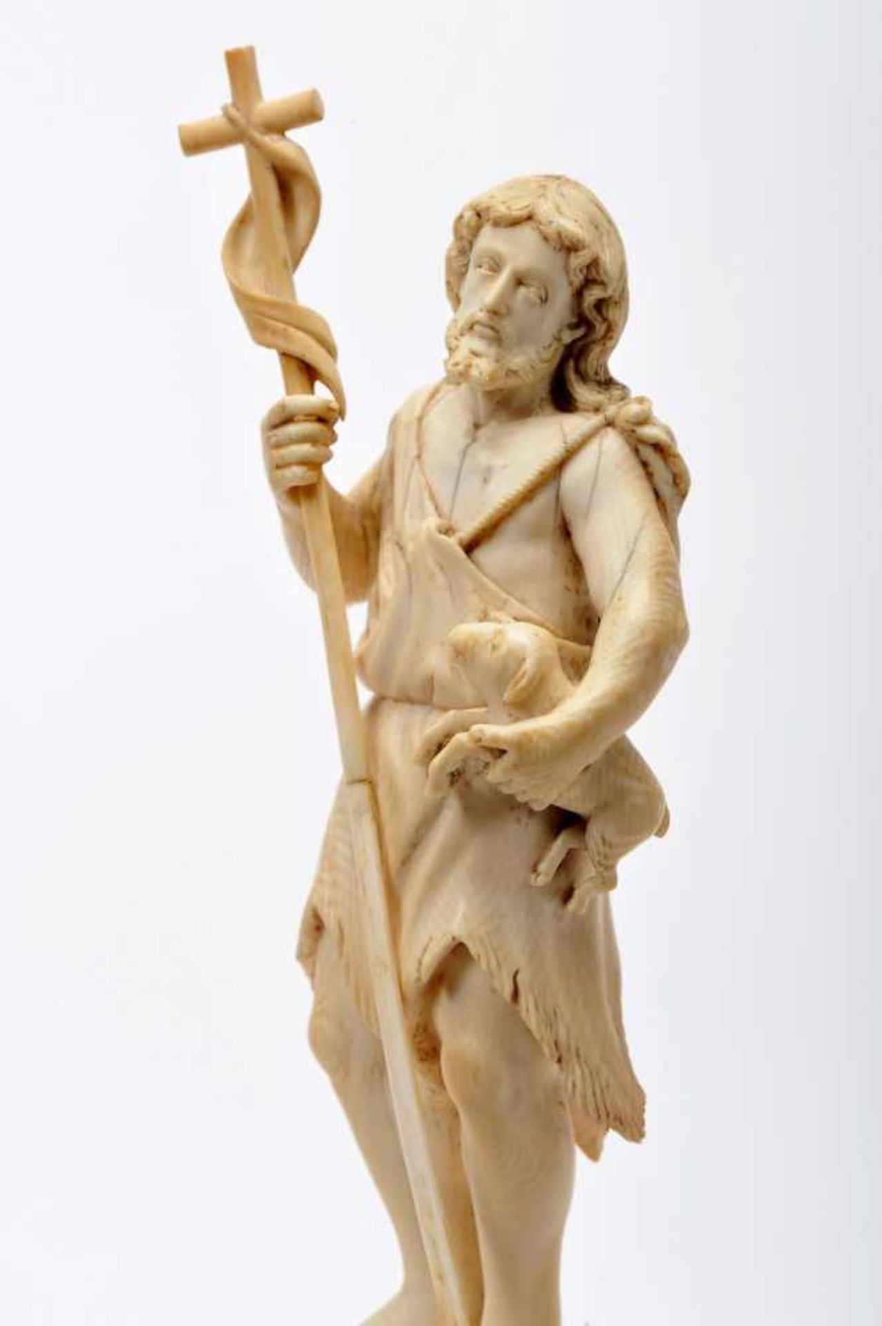 Saint John the BaptistSaint John the Baptist, ivory sculpture, Indo-Portuguese, 18th C. (3rd - Image 2 of 2