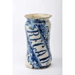 A Pharmacy PotA Pharmacy Pot, faience, blue «baroque cartouche» decoration with REGAD inscription,