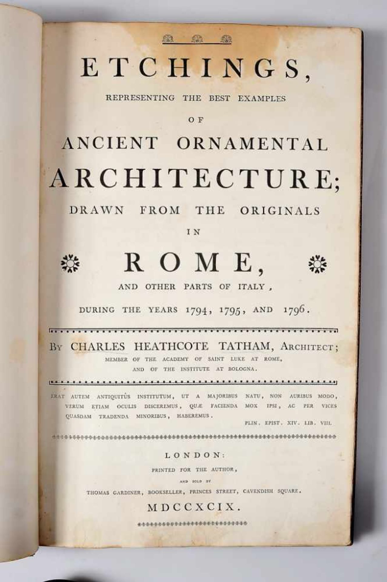 Ancient ornamental architecture, de Charles Tatham, 1799Ancient ornamental architecture, de - Image 2 of 4