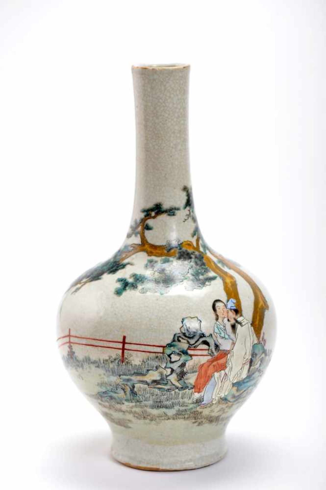 A Bulky VaseA Bulky Vase, Chinese porcelain, polychrome decoration "Landscape with Chinese figures", - Bild 3 aus 4