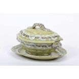 A Tureen with StandA Tureen with Stand, rocaille, faience probably from the Miragaia Factory,