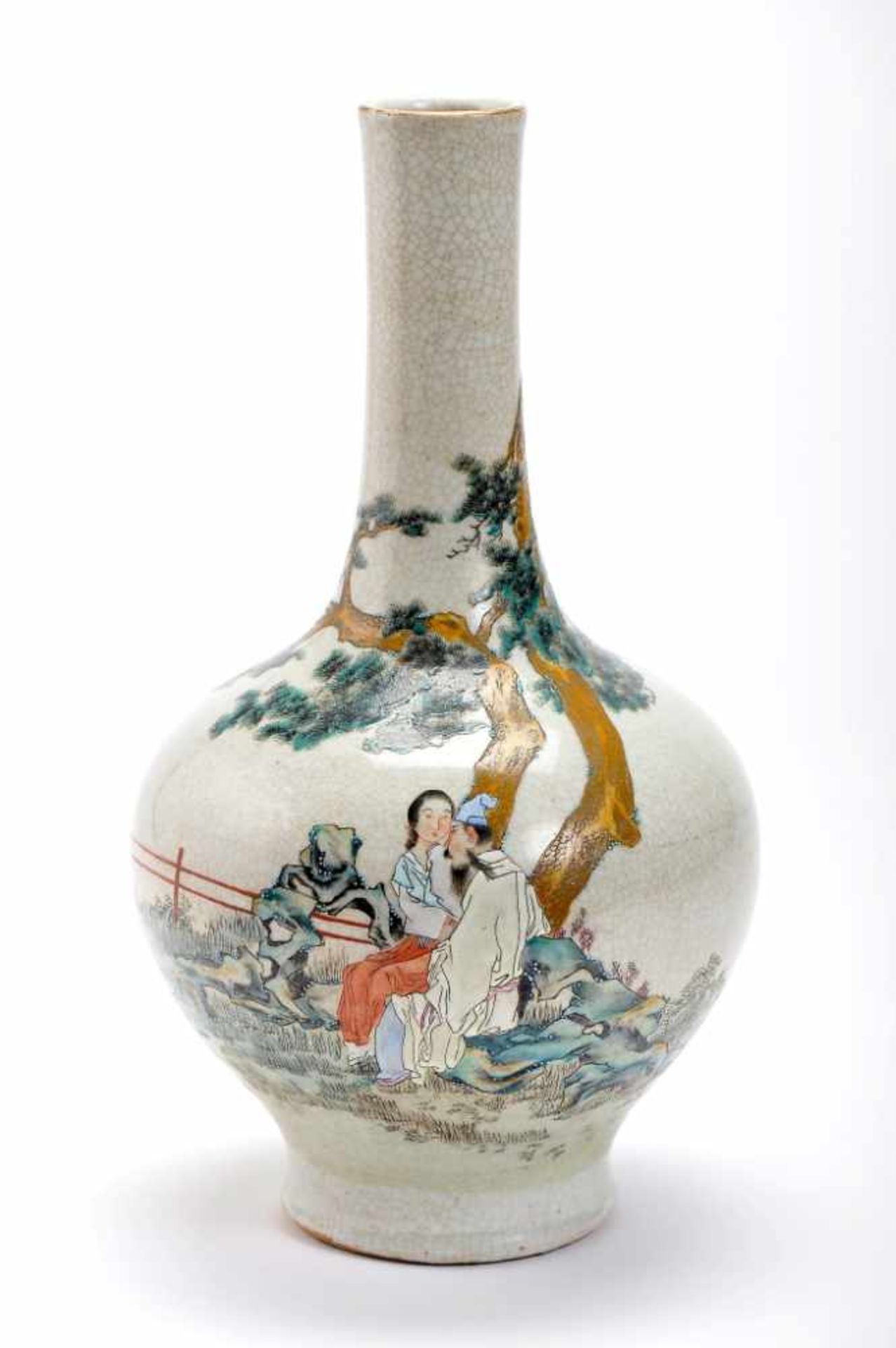 A Bulky VaseA Bulky Vase, Chinese porcelain, polychrome decoration "Landscape with Chinese figures",