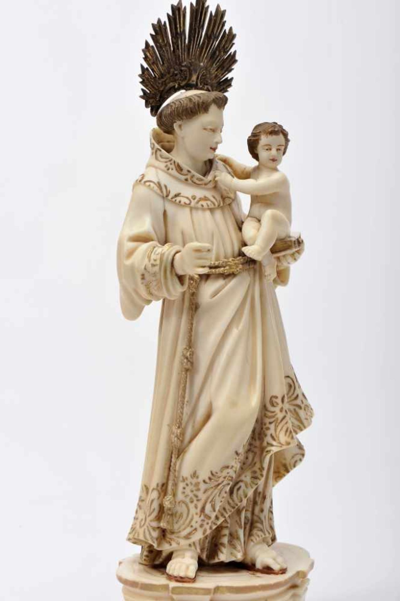 Saint Anthony with the Child JesusSaint Anthony with the Child Jesus, partially painted and gilt - Bild 2 aus 2