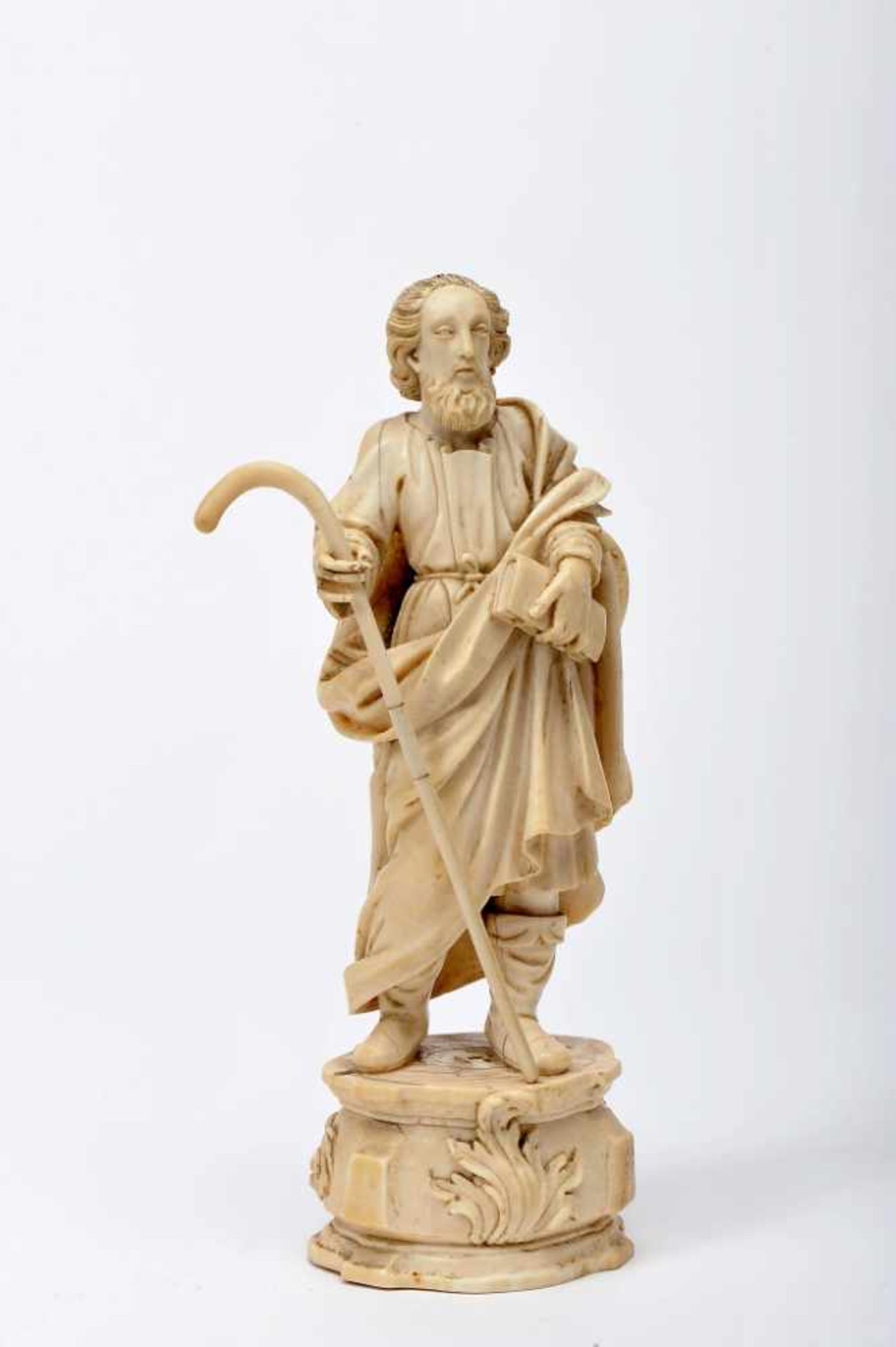 Saint JoachimSaint Joachim, ivory sculpture, Indo-Portuguese, 18th C. (3rd quarter), one finger