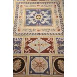 A CarpetA Carpet, Arraiolos, wool yarn, polychrome decoration "Plant motifs, lion fauces and