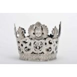 A Large CrownA Large Crown, scalloped, pierced and chiselled silver leaf "Cherubs", rim set with