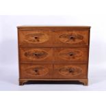 A Chest of Drawers with Desk DrawerA Chest of Drawers with Desk Drawer, mahogany and burr-mahogany
