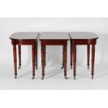 A Dining Room TableA Dining Room Table, Regency, mahogany, turned legs, yellow metal caps with