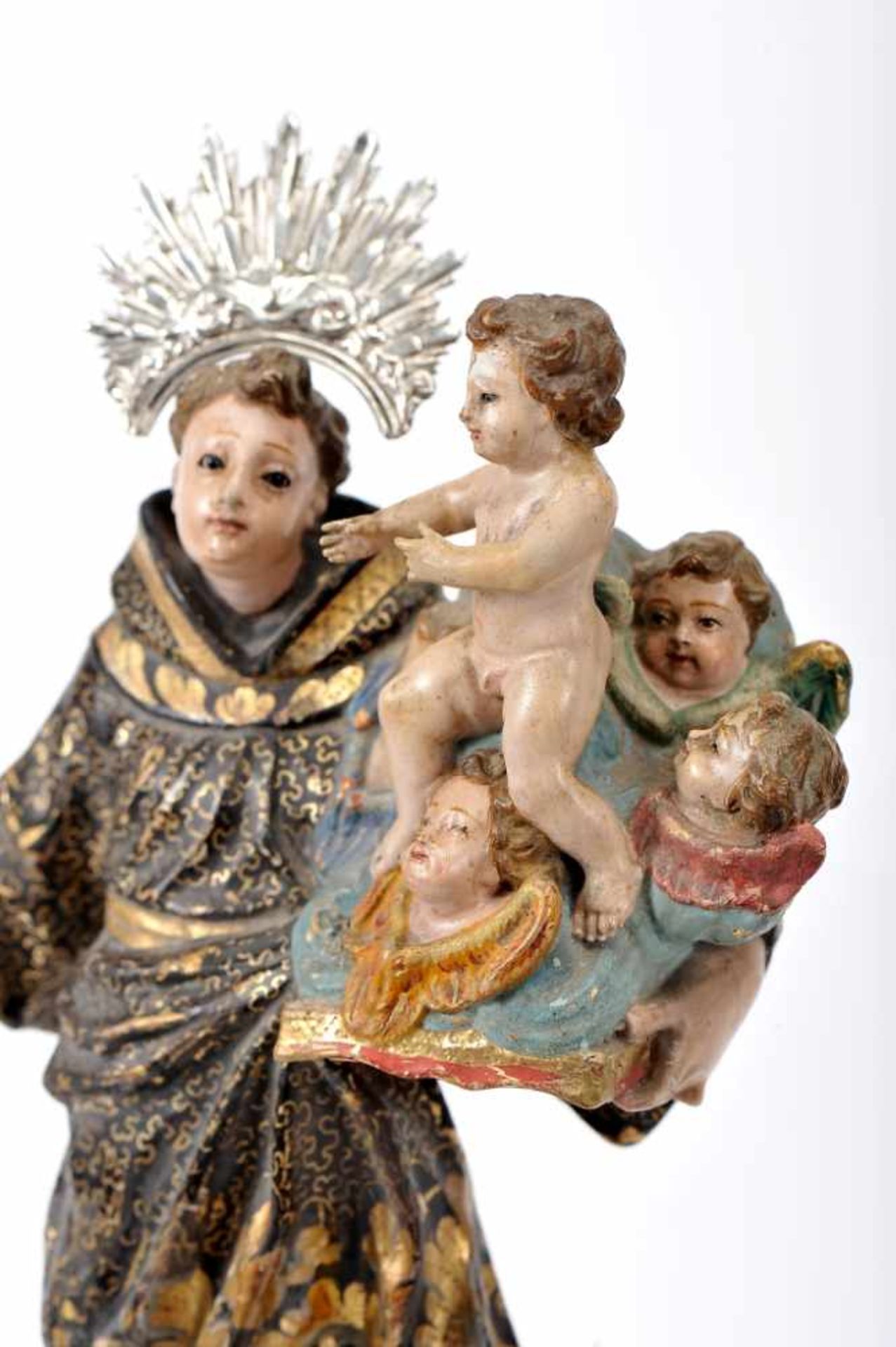 Saint Anthony with The Child JesusSaint Anthony with The Child Jesus, gilt and polychrome wood - Bild 2 aus 2