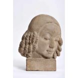 ERNESTO CANTO DA MAYA - 1890-1981ERNESTO CANTO DA MAYA - 1890-1981, A Female Head, clay sculpture,