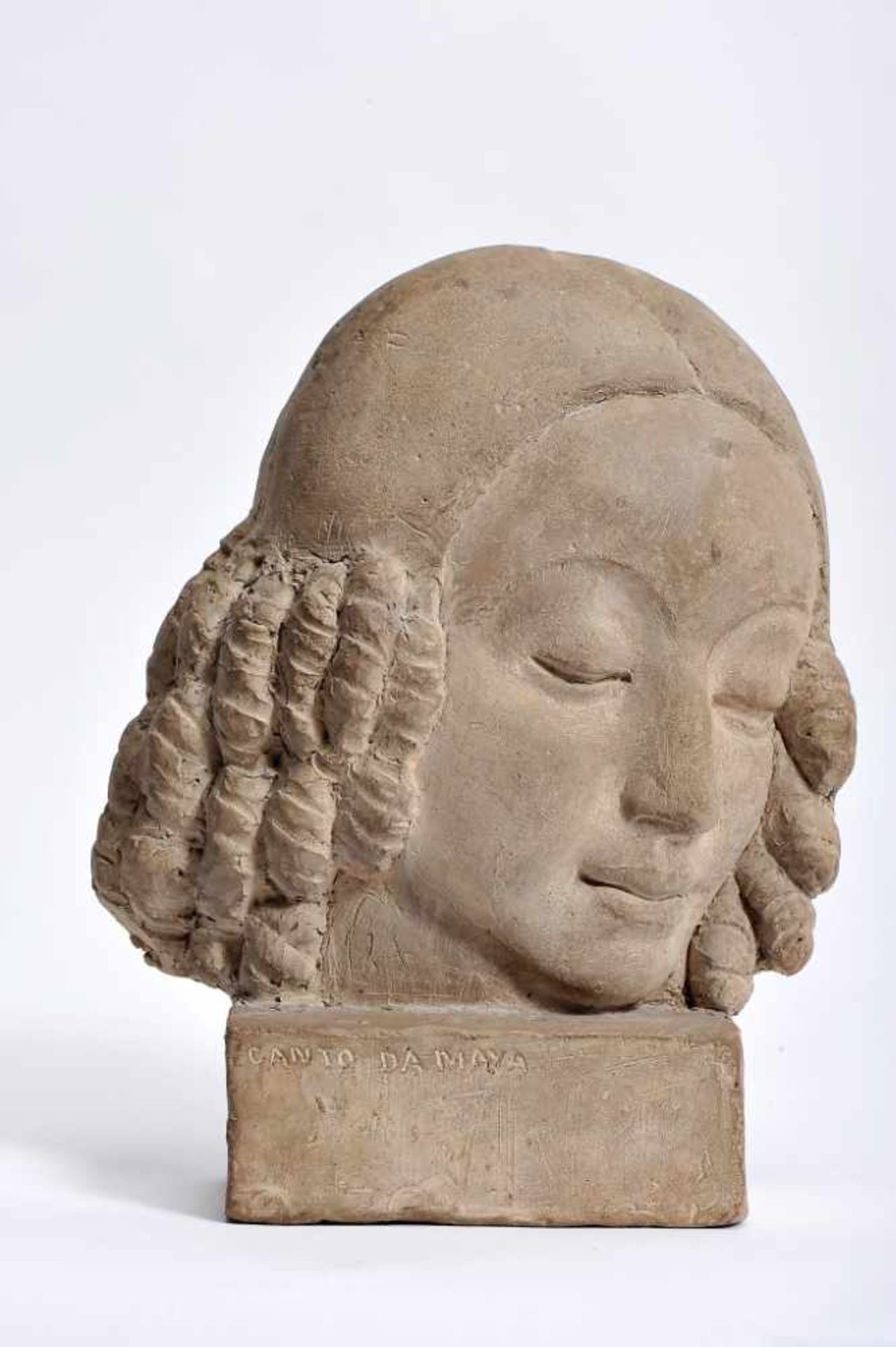 ERNESTO CANTO DA MAYA - 1890-1981ERNESTO CANTO DA MAYA - 1890-1981, A Female Head, clay sculpture,