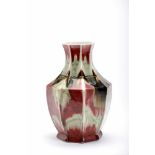 An Octagonal Bulky VaseAn Octagonal Bulky Vase, Chinese porcelain, dripped decoration in shades of