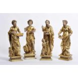 The Holy EvangelistsThe Holy Evangelists, four polychrome and gilt wood sculptures, bases with their