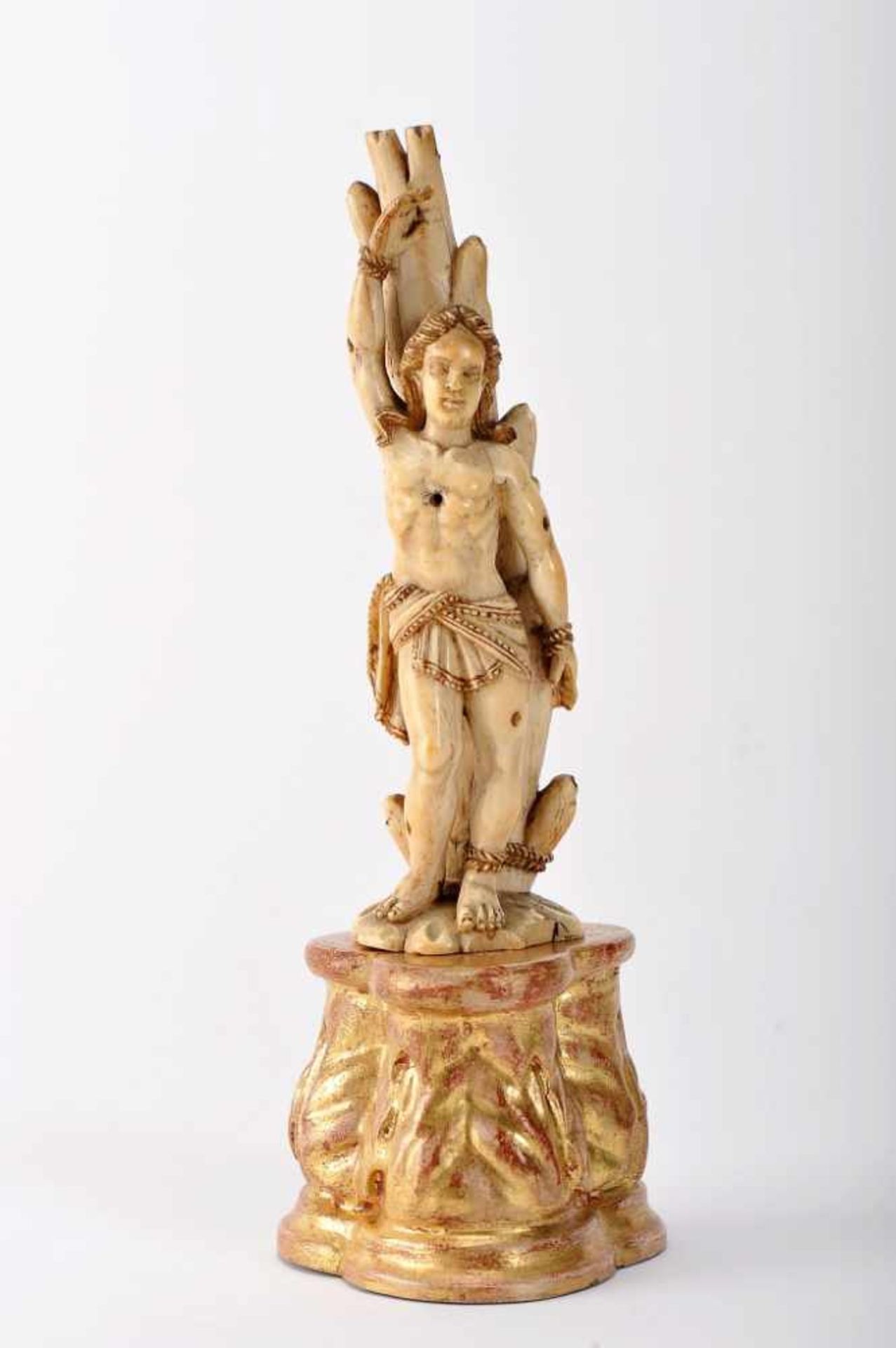 San SebastianSan Sebastian, ivory sculpture, Indo-Portuguese, 17th/18th C., minor fault on the base,