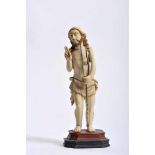 Jesus Christ the RedeemerJesus Christ the Redeemer, partially painted and gilt ivory sculpture,