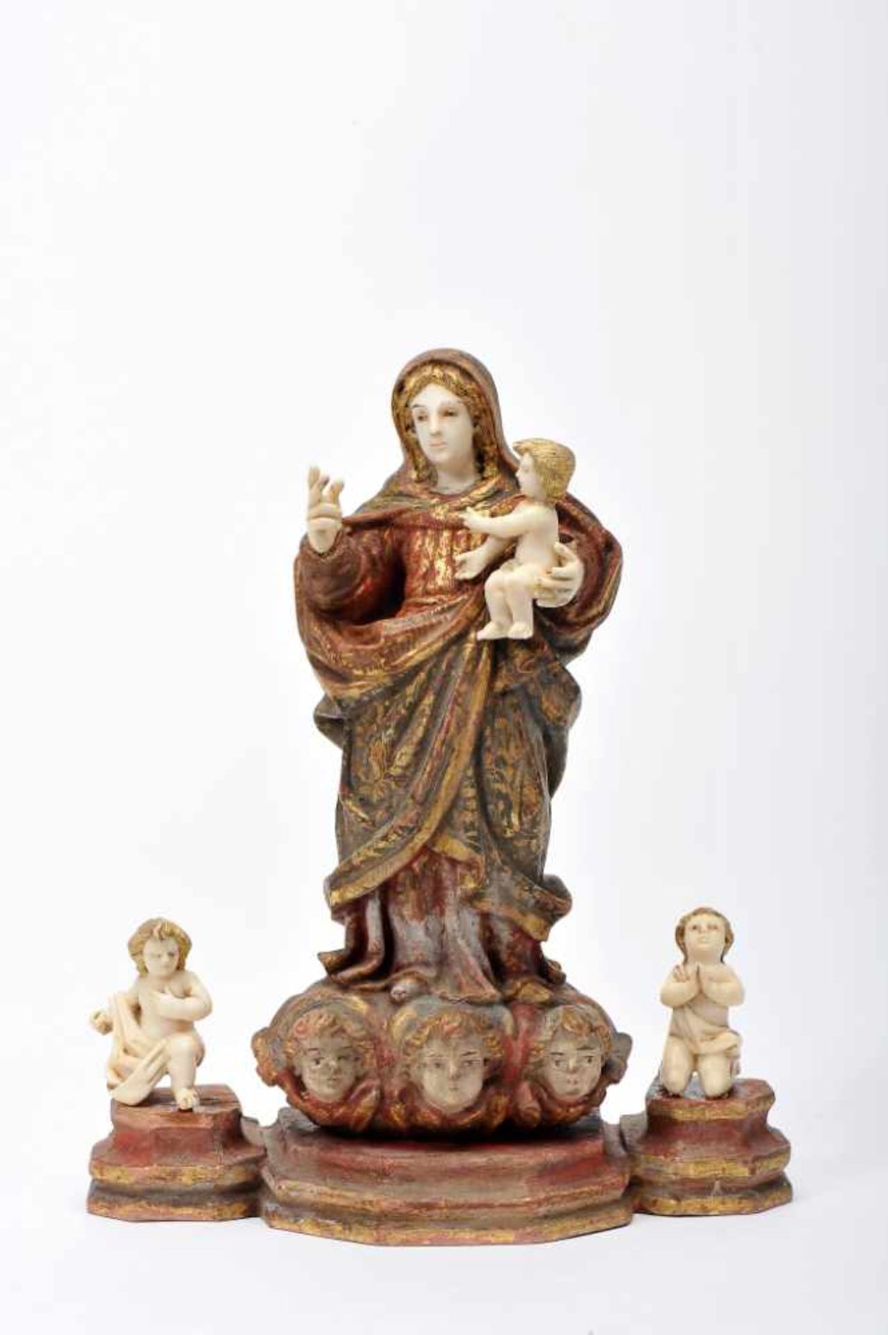 Our Lady with The Child JesusOur Lady with The Child Jesus, polychrome and gilt wood sculpture,