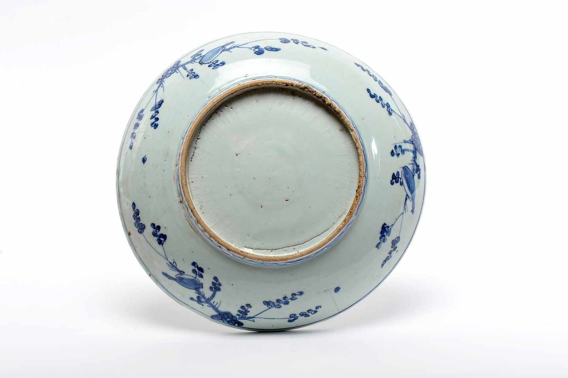 A Small DishA Small Dish, Chinese export porcelain, blue decoration "Landscape with rocks and - Bild 2 aus 2