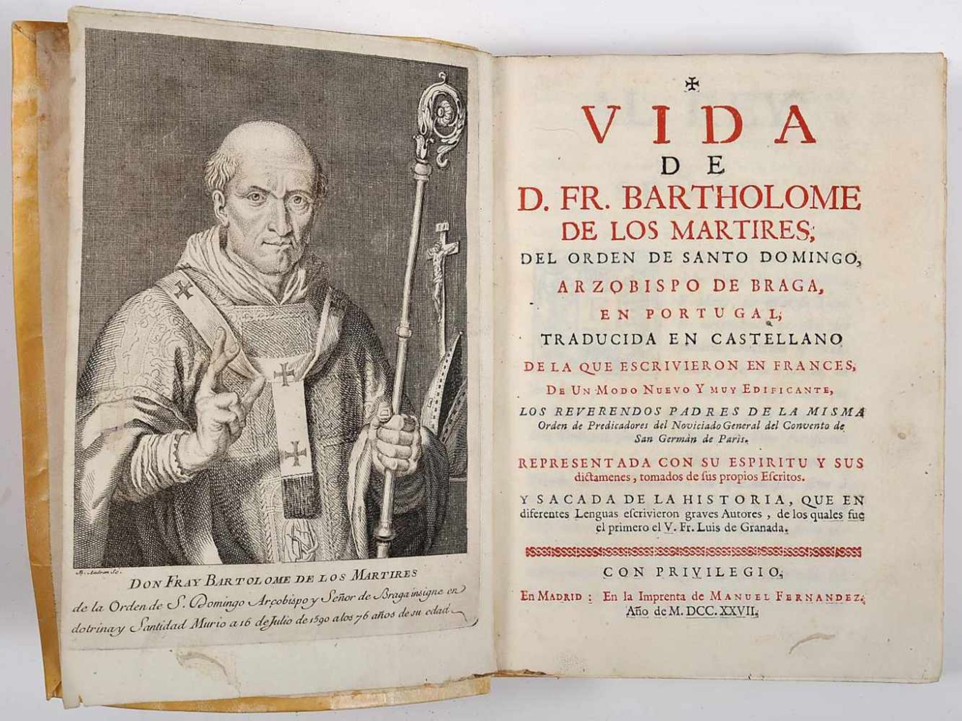 Vida de D. Fr. Bartholome de los Martires (Madrid, 1727)Vida de D. Fr. Bartholome de los Martires ( - Bild 2 aus 2