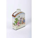 A Small Tea CaddyA Small Tea Caddy, Chinese export porcelain, polychrome and gilt decoration with