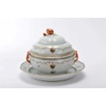 A round tureen with stand