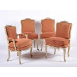 A set of fauteuil and three chairs