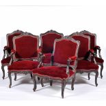 A Set of Settee and Six Fauteuils