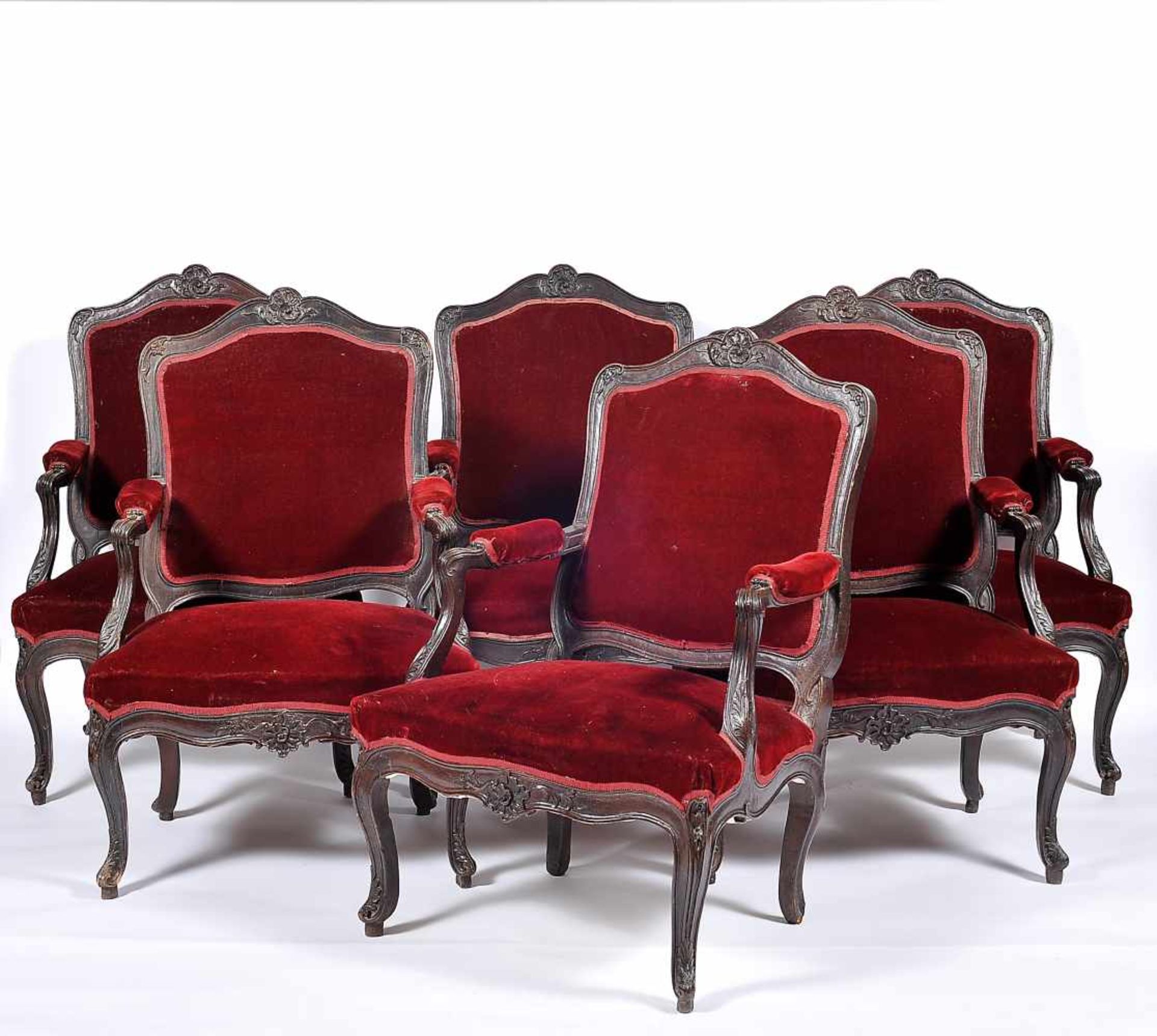 A Set of Settee and Six Fauteuils