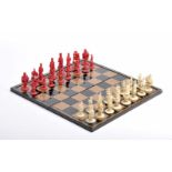 Chess pieces with case and board