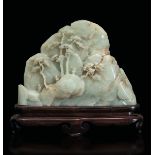 A white jade sculpture, China, Qing Dynasty - Qianlong period (1736-1796). 21x28cm. [...]