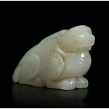 A white jade figure, China, Qing Dynasty - Qianlong period (1736-1796). 7cm -