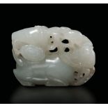 A white jade group, China, Qing Dynasty - Qianlong Period (1736-1795). 5cm -