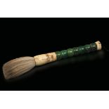 A large brush, China, Qing Dynasty, 1800s - Jade and ivory handle. H 40cm -