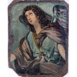 Scuola del XVIII secolo, Arcangelo Gabriele - olio su cartoncino, cm 38x28 -