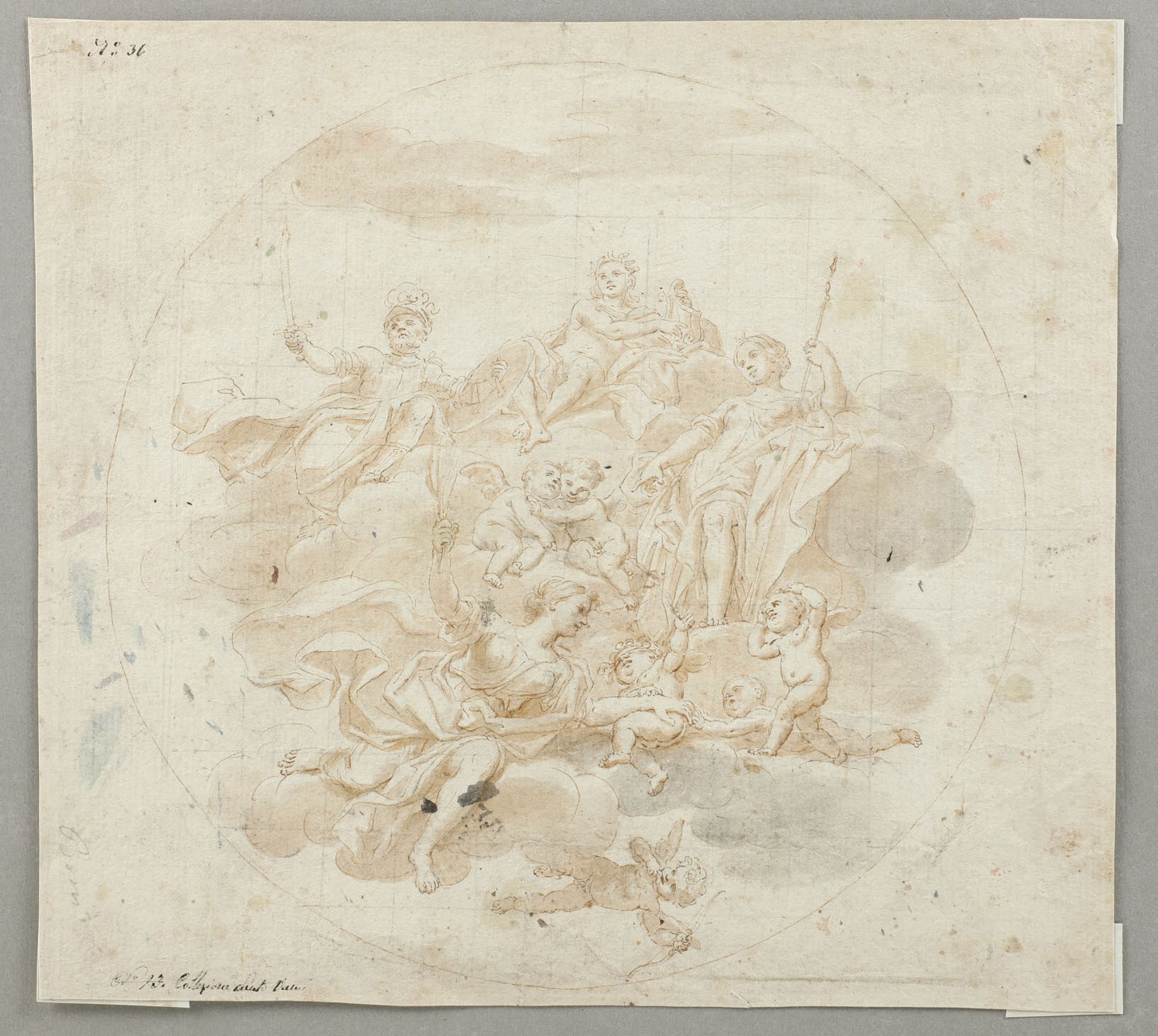 Marcantonio Franceschini (Bologna 1648-1729), Scena allegorica con divinità e putti [...]